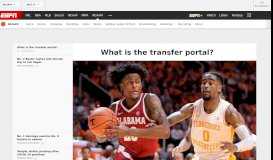
							         What is the transfer portal? - ESPN.com								  
							    