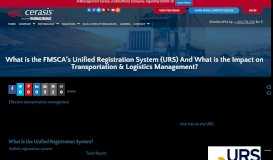 
							         What is the Unified Registration System from the FMCSA? - Cerasis								  
							    