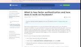 
							         What is two-factor authentication and how does it ... - Facebook								  
							    