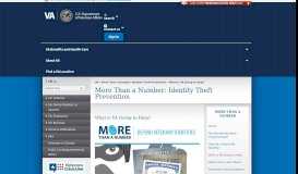
							         What is VA Doing to Help? - More Than a Number: Identity Theft ...								  
							    