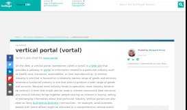 
							         What is vertical portal (vortal)? - Definition from WhatIs.com - SearchCIO								  
							    