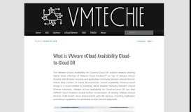 
							         What is VMware vCloud Availability Cloud-to-Cloud DR – VMTECHIE								  
							    