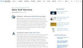 
							         What is Web Self-Service? - Definition from Techopedia								  
							    