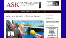 
							         What Makes a Good Podcast Guest – Ask the Podcast Coach								  
							    