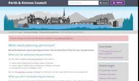 
							         What needs planning permission? - Perth & Kinross Council								  
							    