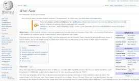 
							         What Now - Wikipedia								  
							    