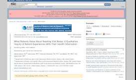 
							         What Patients Value About Reading Visit Notes: A Qualitative Inquiry ...								  
							    