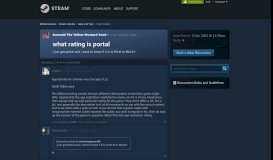 
							         what rating is portal :: Help and Tips - Steam Community								  
							    