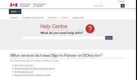 
							         What services do I need Sign-In Partner or GCKey for?								  
							    