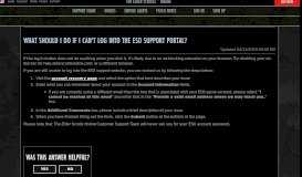 
							         What should I do if I can't log into the ESO support portal?								  
							    