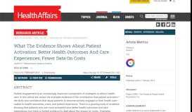 
							         What The Evidence Shows About Patient Activation: Better Health ...								  
							    