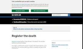 
							         What to do after someone dies: Tell Us Once - GOV.UK								  
							    