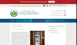 
							         What to Expect - Carolina Total Wellness								  
							    
