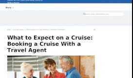 
							         What to Expect on a Cruise: Booking a Cruise With a Travel Agent								  
							    