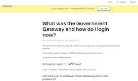 
							         What was the Government Gateway and how do I login now ...								  
							    