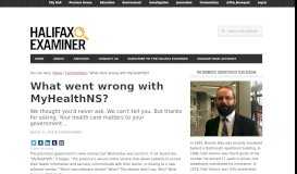
							         What went wrong with MyHealthNS? - Halifax Examiner								  
							    
