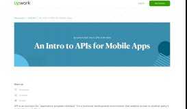 
							         What You Need to Know About APIs for Developing Mobile Apps.								  
							    