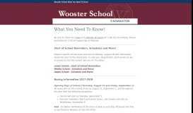 
							         What You Need To Know! - Wooster School								  
							    