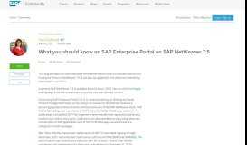 
							         What you should know on SAP Enterprise Portal on SAP NetWeaver ...								  
							    