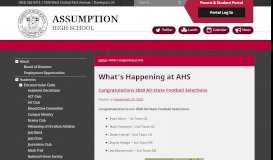 
							         What's Happening at AHS - Assumption High School								  
							    