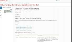 
							         What's New for Oracle WebCenter Portal								  
							    