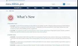 
							         What's New - HRSA data								  
							    
