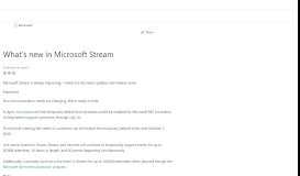 
							         What's new in Microsoft Stream (web) | Microsoft Docs								  
							    