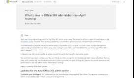 
							         What's new in Office 365 administration—April roundup - Microsoft 365 ...								  
							    