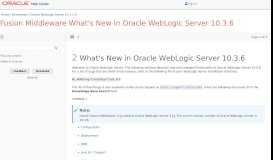 
							         What's New in Oracle WebLogic Server 10.3.6 - Oracle Docs								  
							    