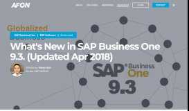 
							         What's New in SAP Business One 9.3. (Updated Apr 2018)								  
							    