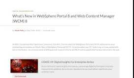 
							         What's New in WebSphere Portal 8 and Web Content Manager (WCM ...								  
							    