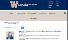 
							         What's New | WMU Cooley Law School								  
							    