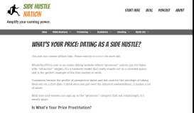 
							         What's Your Price: Dating as a Side Hustle? - Side Hustle Nation								  
							    