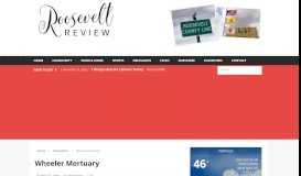 
							         Wheeler Mortuary - The Roosevelt Review								  
							    