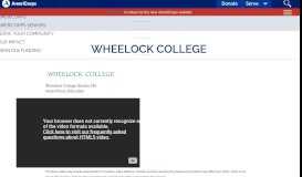 
							         Wheelock College | Corporation for National and Community Service								  
							    