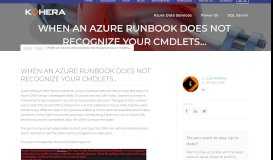 
							         When an Azure runbook does not recognize your cmdlets… - Kohera								  
							    