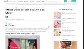 
							         When Does Allure Beauty Box Ship? | MSA - My Subscription Addiction								  
							    
