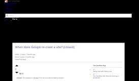 
							         When does Google re-crawl a site? - Stack Overflow								  
							    
