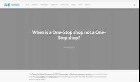 
							         When is a One-Stop shop not a One-Stop shop? - Government to ...								  
							    