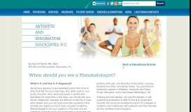 
							         When should you see a Rheumatologist? - Arthritis and Rheumatism ...								  
							    