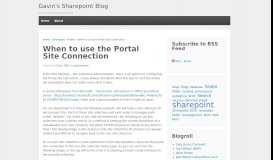 
							         When to use the Portal Site Connection | Gavin's Sharepoint Blog								  
							    