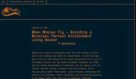 
							         When Whales Fly – Building a Wireless Pentest Environment using ...								  
							    