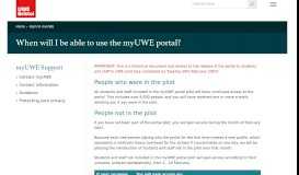 
							         When will I be able to use the myUWE portal? - Bristol UWE								  
							    