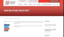 
							         When will my Race Pack be sent? - Melbourne Marathon Festival								  
							    