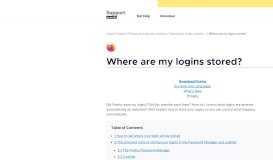 
							         Where are my logins stored? | How to | Mozilla Support								  
							    