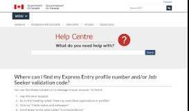 
							         Where can I find my Express Entry profile number and/or Job Seeker ...								  
							    