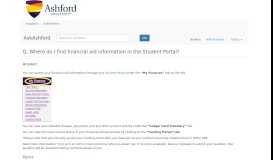 
							         Where do I find financial aid information in the Student Portal? - Ashford								  
							    