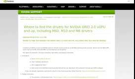 
							         Where to find the drivers for NVIDIA GRID 2.0 vGPU and up, including ...								  
							    