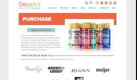 
							         Where to Purchase Products - DecoArt								  
							    