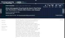 
							         Which Anticoagulant Drug Should Be Used to Treat Portal Vein ...								  
							    